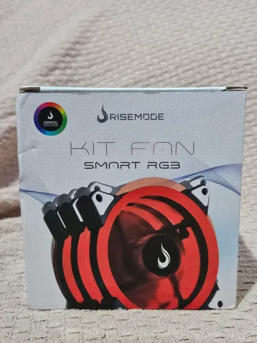 Kit Com 3 Ventoinhas Rise Mode Smart 120mm, RGB, Preto- RM-FN-02-RGE