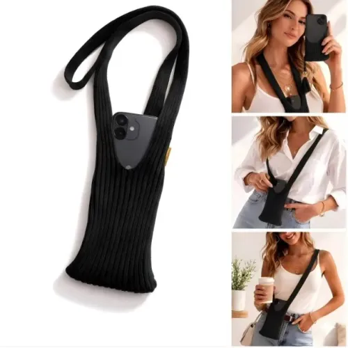 Capa Bolsa Phone Pocket Em Tecido 80cm [Preto] 
