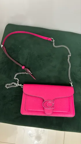 Bolsa Tabby Chain Clutch Coach Rosa