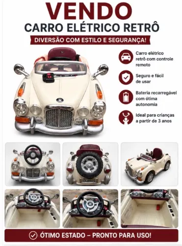 CARRO ELÉTRICO RETRÔ À VENDA 