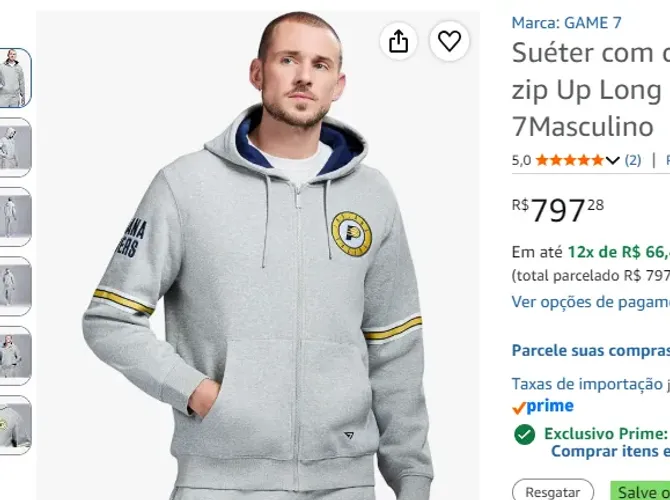 AGASALHO MOLETOM MASCULINO NBA