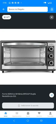 FORNO ELÉTRICO BRITÂNIA