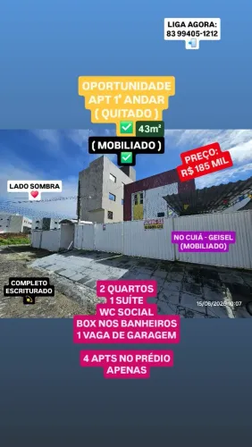 Apt Mobiliado No Cuiá - Geisel - Oportunidade
