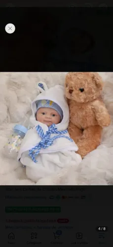 Bebê reborn de silicone sólido menino