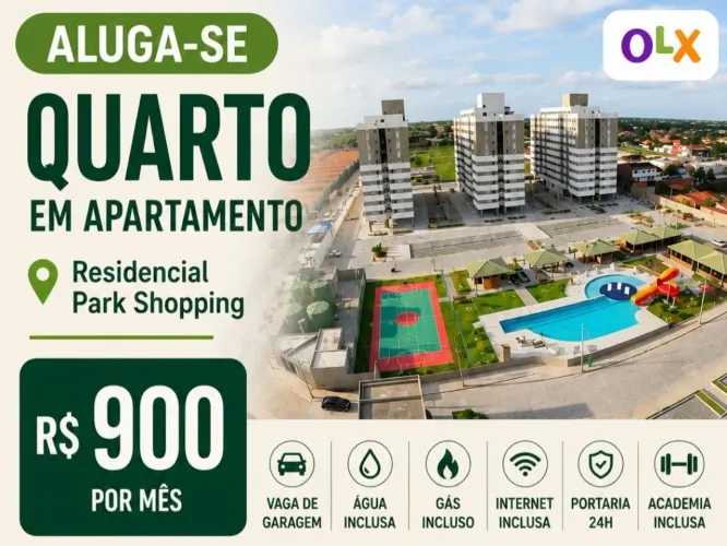 ALUGA-SE QUARTO NO RESIDENCIAL PARK SHOPPING