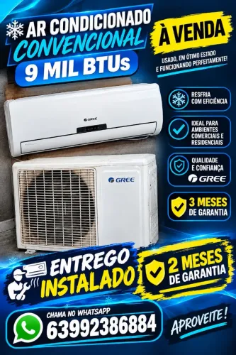 Ar condicionado 9 mil BTUs convesional entrego instalado