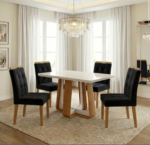 Mesa Valença 120 com 4 Cadeiras Toscana