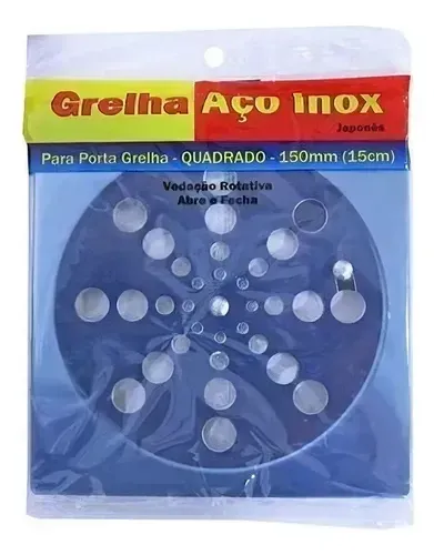 Grelha aço inox 15cm Abre fecha