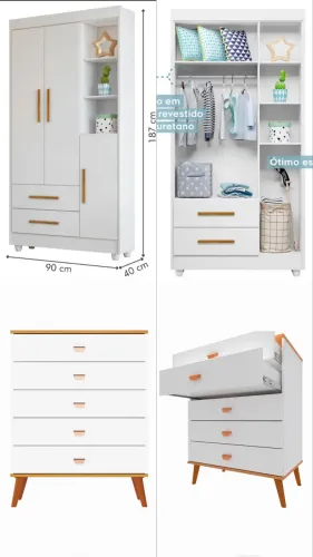 Vende esse kit de guarda-roupa e cômoda 