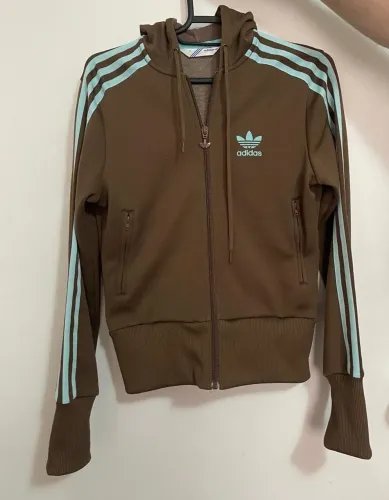 Jaqueta Adidas Trefoil Originals, P, marrom - feminino