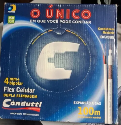 Cabo Coaxial Híbrido RF 4mm + bipolar dupla blidagem Condutti