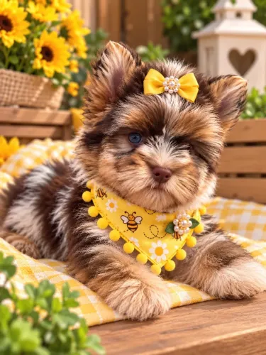 Chocomerle filhote de yorkshire fêmea mini! Olho azul