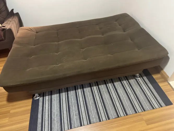 Sofá cama retrátil Marrom 