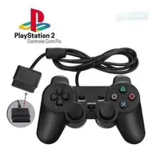 Conjunto 2 controle joystick Com fio para PS2