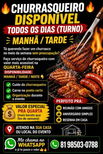 Churrasqueiro e Cozinheiro Profissional