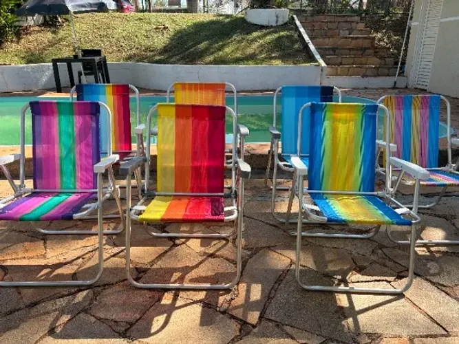 Cadeiras de praia / piscina dobráveis de alumínio (coloridas)
