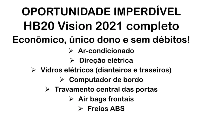 Hyundai HB20 Vision 1.0 Flex 12V MEC 2021