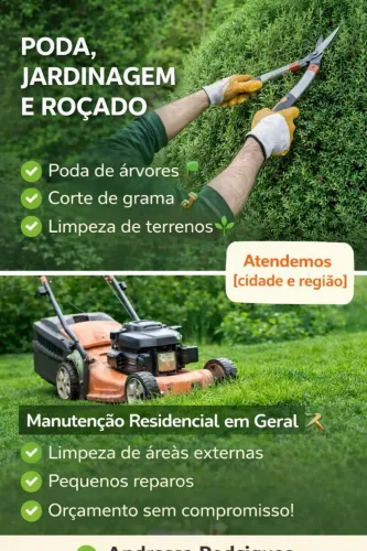 Serviços Domésticos em Geral | Poda, Roçado e Jardinagem