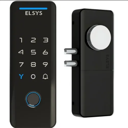 Fechadura Digital de Sobrepor, Abertura por senha ou tag, Tecno, Preta, DS4100V, Elsys 