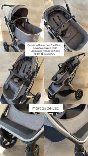 Carrinho Galzerano Zoe - Cinza