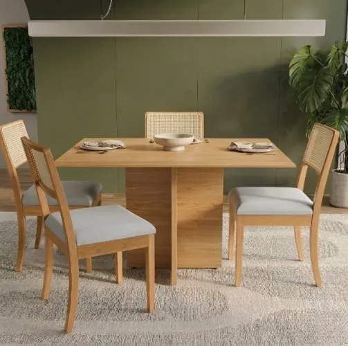 Conjunto Belluno 120 com 4 Cadeiras