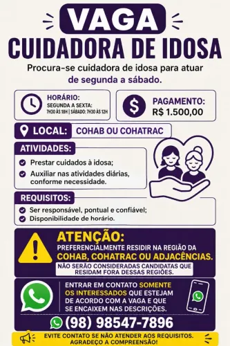 Cuidadora de idosa/ Cohab