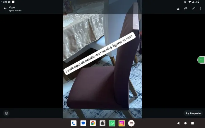 vende capa de cadeira de 4 lugares na cor marrom
