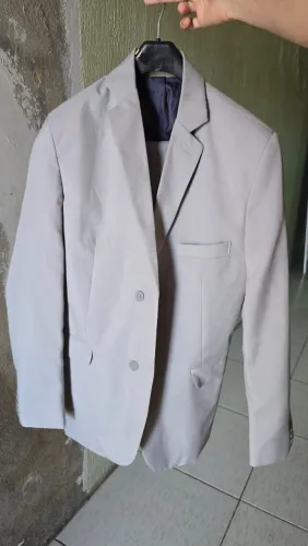 Terno Masculino Cinza Oxford completo