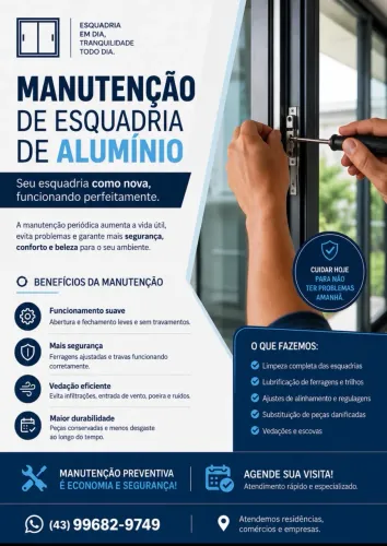 MANUTENÇÃO DE ESQUADRIAS DE ALUMÍNIO