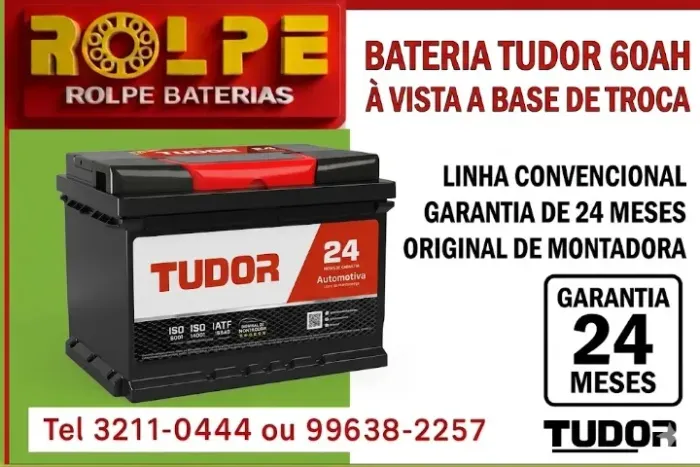 Bateria _ TUDOR  60AH \ 2 Anos de Garantia