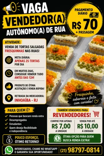 VAGA - VENDEDOR(A) AUTÔNOMO(A) DE RUA