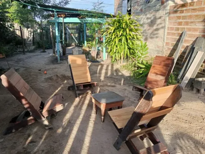 jogo de cadeira com mesa de centro para varanda
