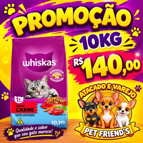 Ração whiskas gatos castrados apenas R$140,00