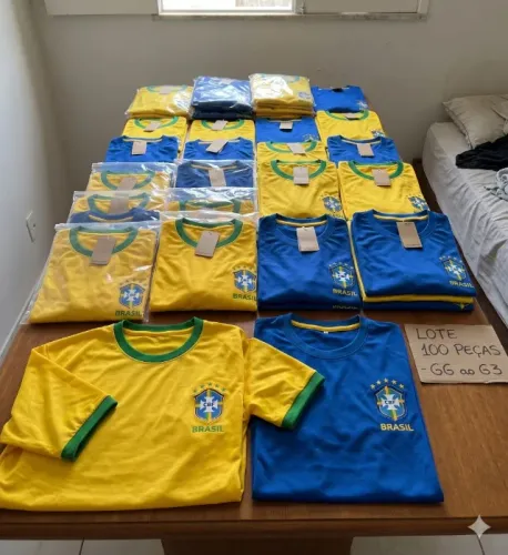 Lote 10 Camisas Seleção Brasileira Atacado - Revenda / Repasse (Tamanhos Grandes GG ao G3