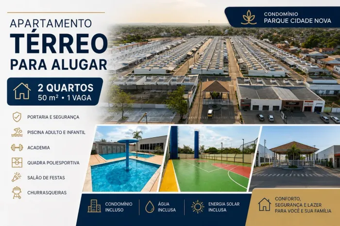 Apartamento térreo 2 quartos para alugar - Parque Cidade Nova