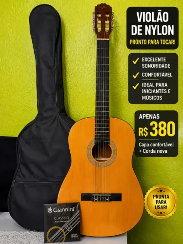 Violão com capa e corda 380, pra vender logo
