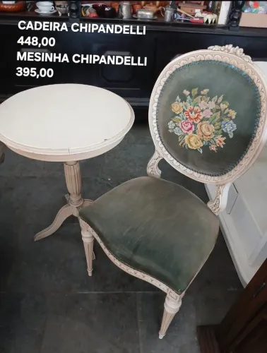 cadeira chipandelli e mesinha