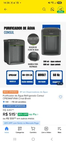 Purificador de água consul