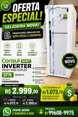 Geladeira Consul Smart Inverter 377L ? NOVA E COM GARANTIA