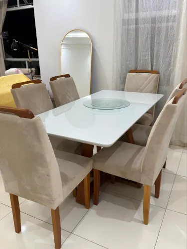 MESA 6 CADEIRAS MADEIRA MACIÇA TOK STOK