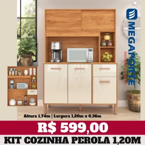 Armário de Cozinha Kit 5 Portas 1 Gaveta (Novo) Entrega Grátis! 