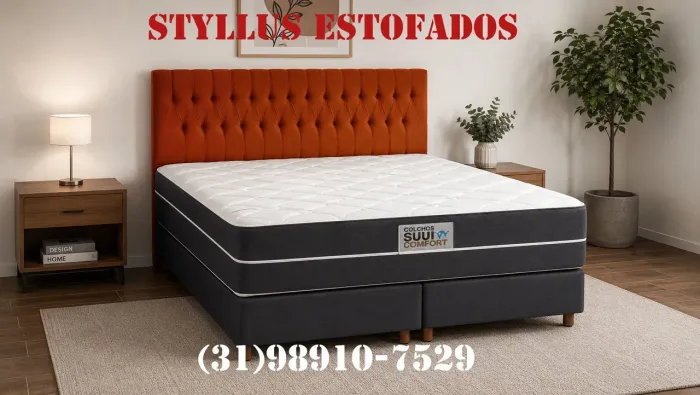 Cama box Queen com colchão de molas ensacadas