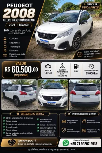Peugeot 2008 Allure 1.6 Flex 16V 5P Aut. 2021