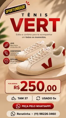 Tênis vert - tam. 37 usado 5x