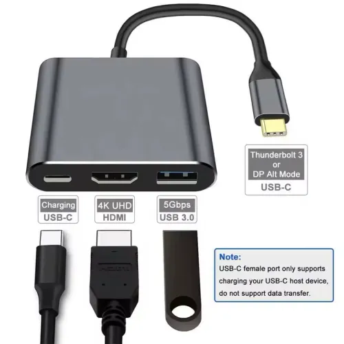 Hub usb c 3 em 1