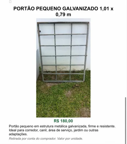 Portão Pequeno Galvanizado