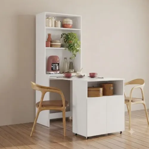 Novo! Mesa Dobrável Dueto Na Cor Branca ( Tampo retrátil)