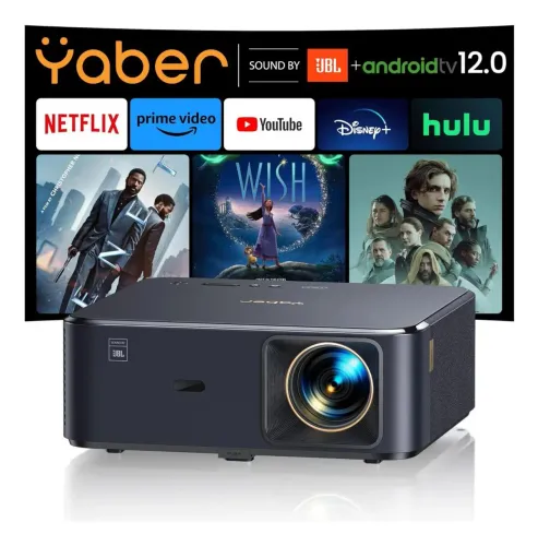 Projetor yaber k2s Full HD 4k Google tv oficial 25.000 lumens Bluetooth