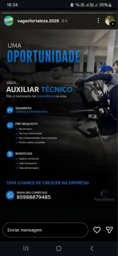 Oportunidade de emprego