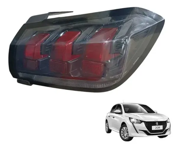 Lanterna Traseira Peugeot 208 L. Esquerdo 2022 A 2025 C/ Led Direito/passageiro Preto